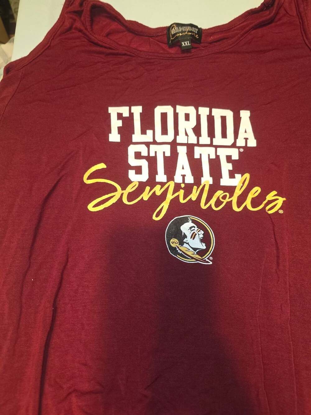 Gameday Florida State Seminoles Open Shoulder Top XXL